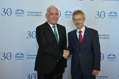 Vahagn Khachaturyan Meets with the President of the Czech Senate in Prague