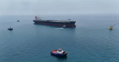 Iranian commercial vessel hit in the Strait of Hormuz