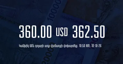 Dollar, euro and ruble rates at Armenia’s banks on the morning of October 10